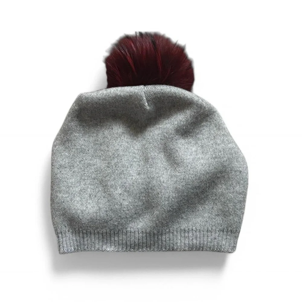 Haute Shore Wool Blend Fur Pom Pom Hat Beanie